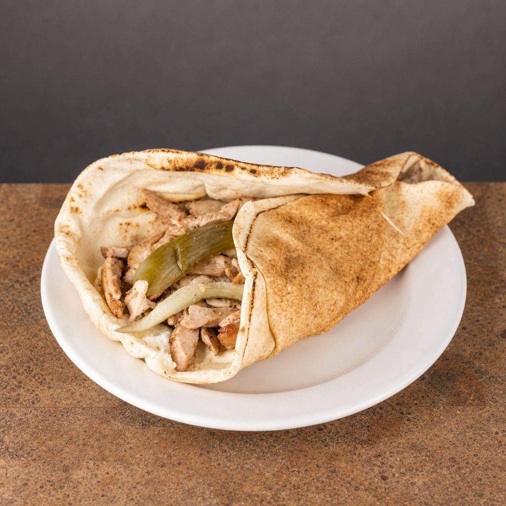 Spicy Loaded Shawarma Sandwich.