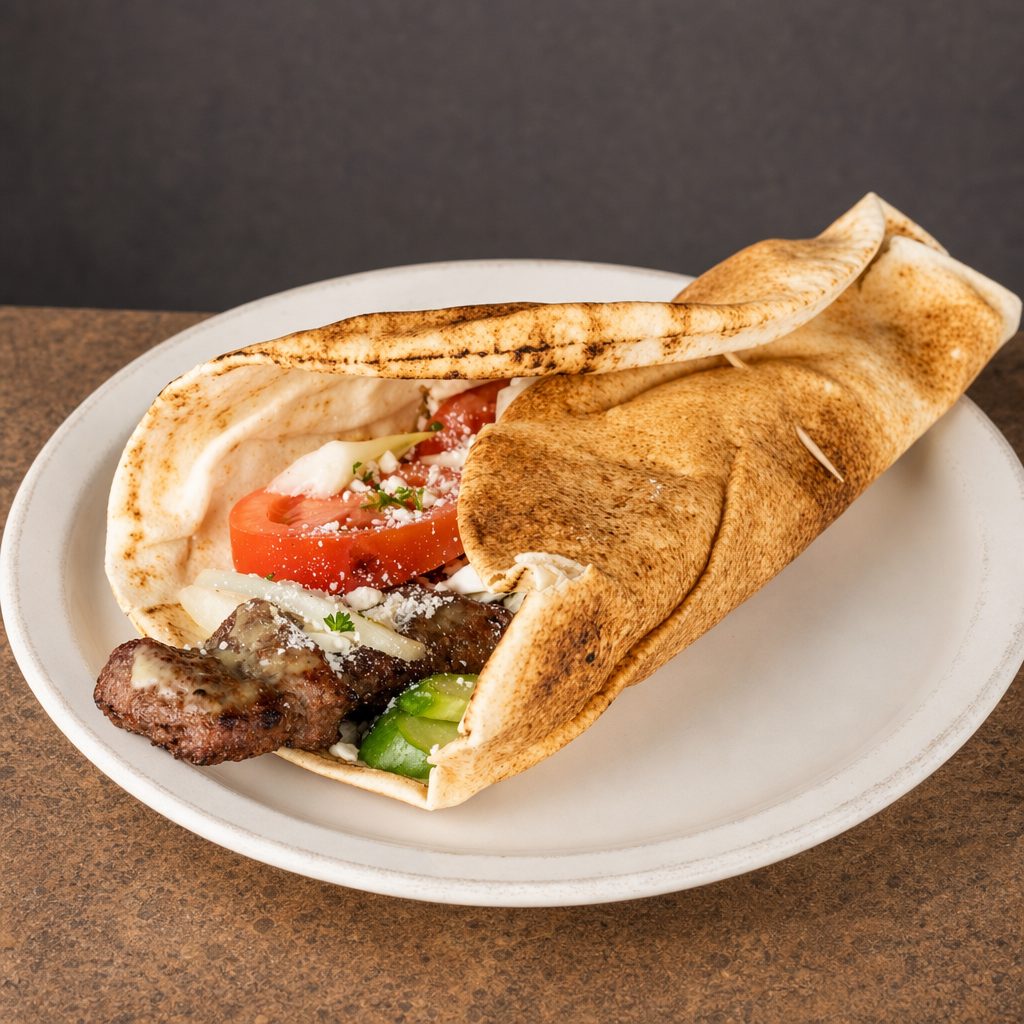 Beef Kubideh Sandwich.
