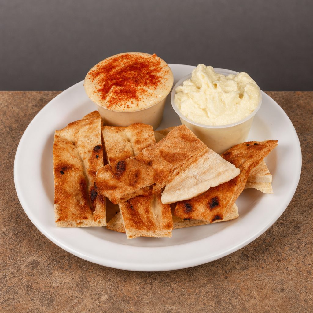 Hummus And Pita Bread.