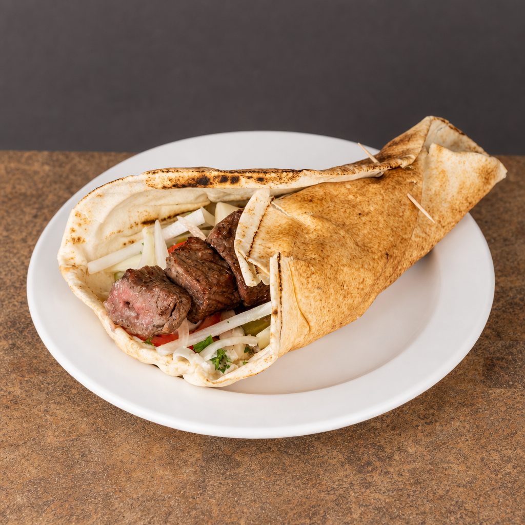 Beef Shish Kabob Sandwich (Ribeye).