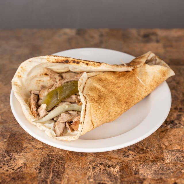 Spicey Loaded Shawarma Sandwich.
