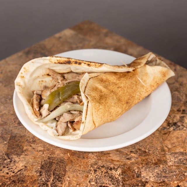 Spicy Chicken Shawarma Sandwich.