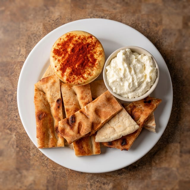 Hummus And Pita Bread.