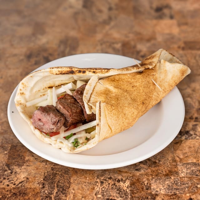 Beef Shish Kabob Sandwich (Ribeye).