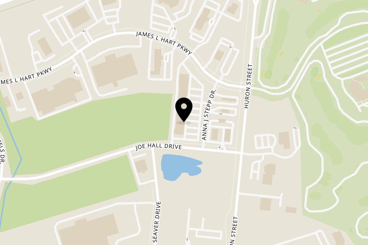 Map showing the location of Caspian Mediterranean Grill on 1334 Anna J. Stepp Dr in Ypsilanti